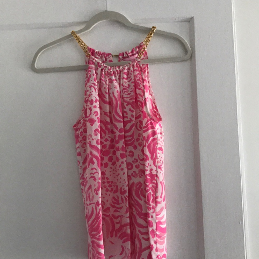 Pink & white Lilly Pulitzer top with chain straps